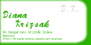 diana krizsak business card